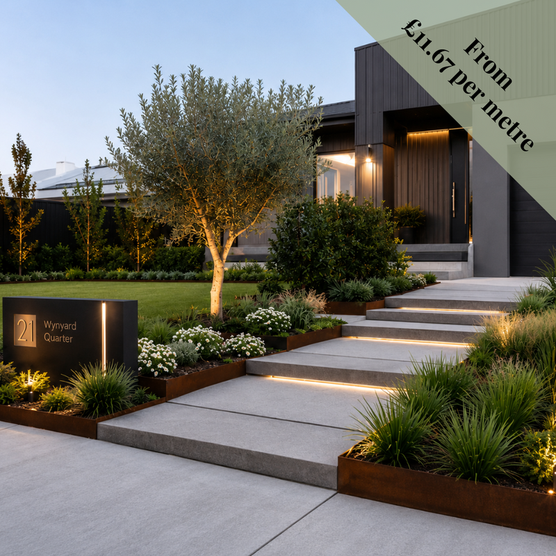 Corten Groundline Garden Edging 100mm High (10 Metre Pack) GEO