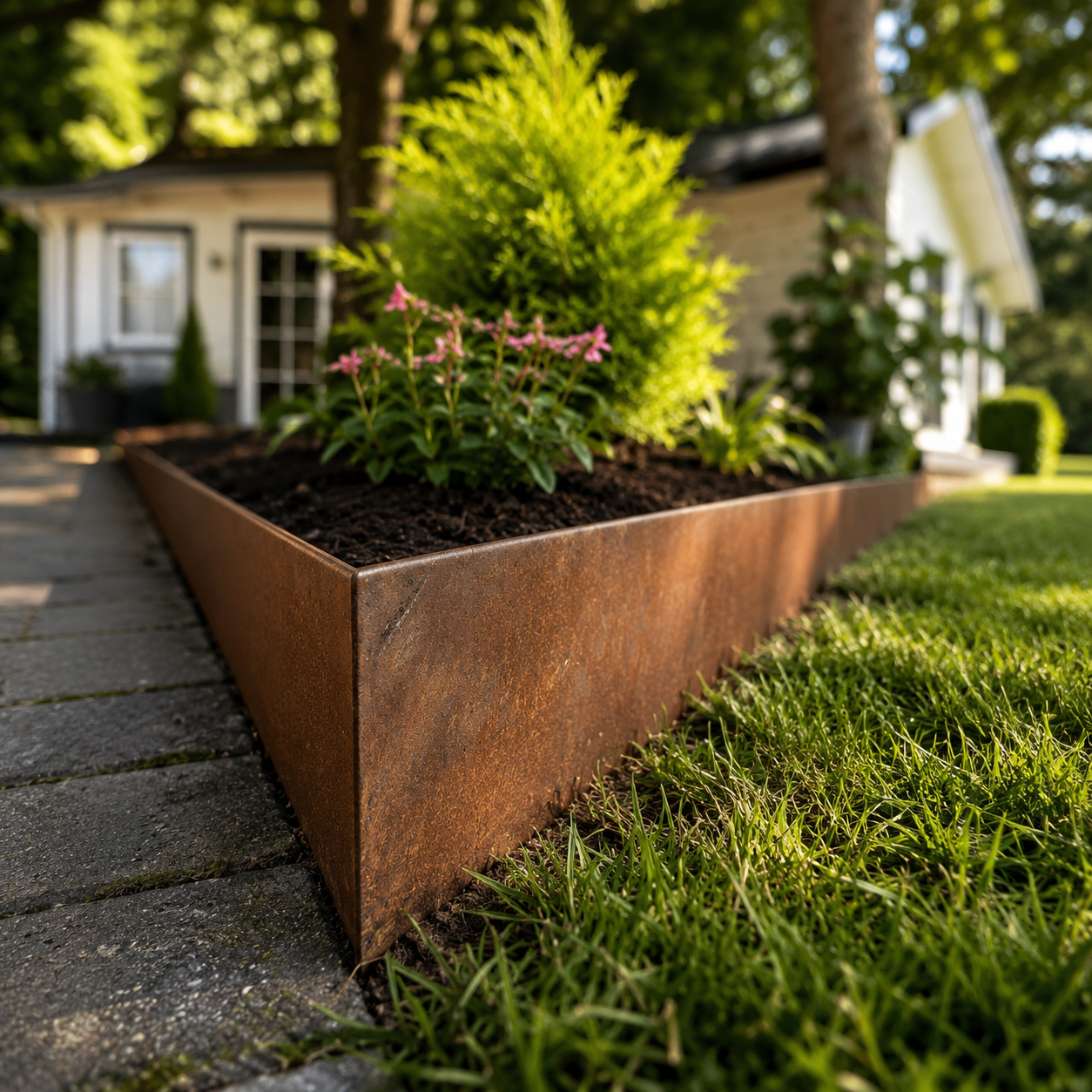 Corten Groundline Garden Edging  150mm High (10 Metre Pack) GEO