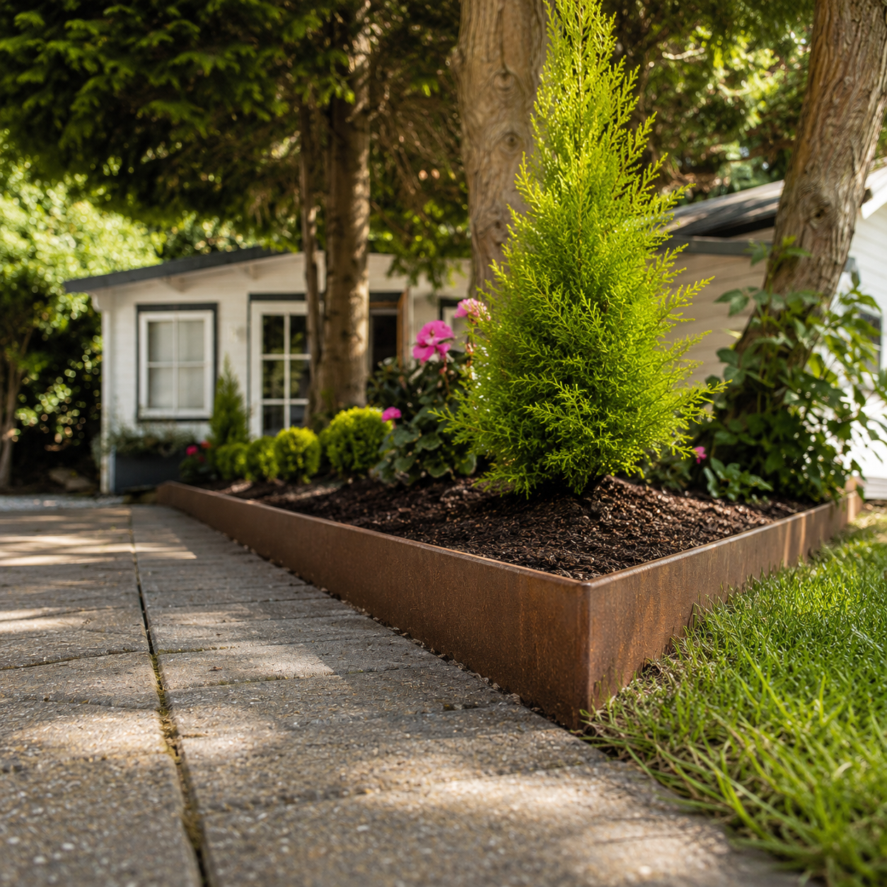 Corten Groundline Garden Edging  150mm High (10 Metre Pack) GEO