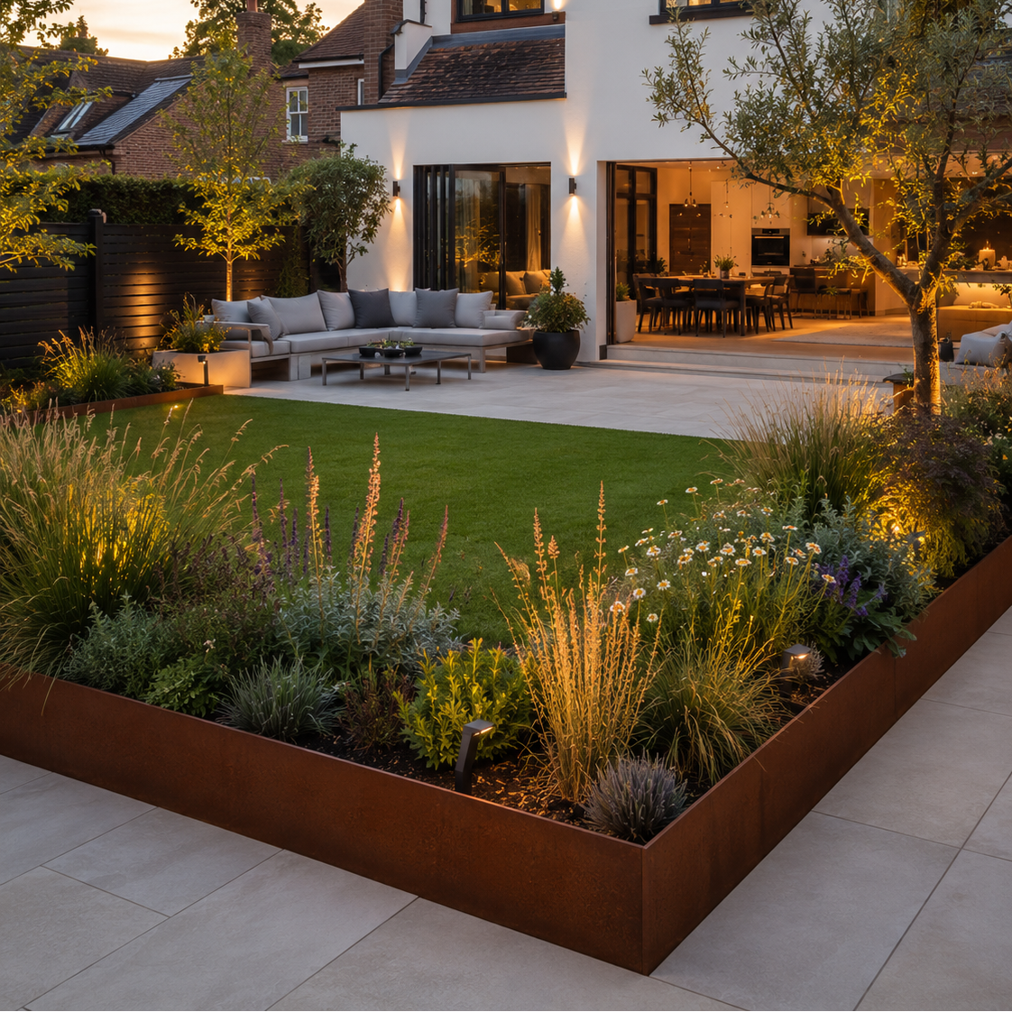 Contour Raised Bed Corten - 400mm High GardenEdgingOnline.com