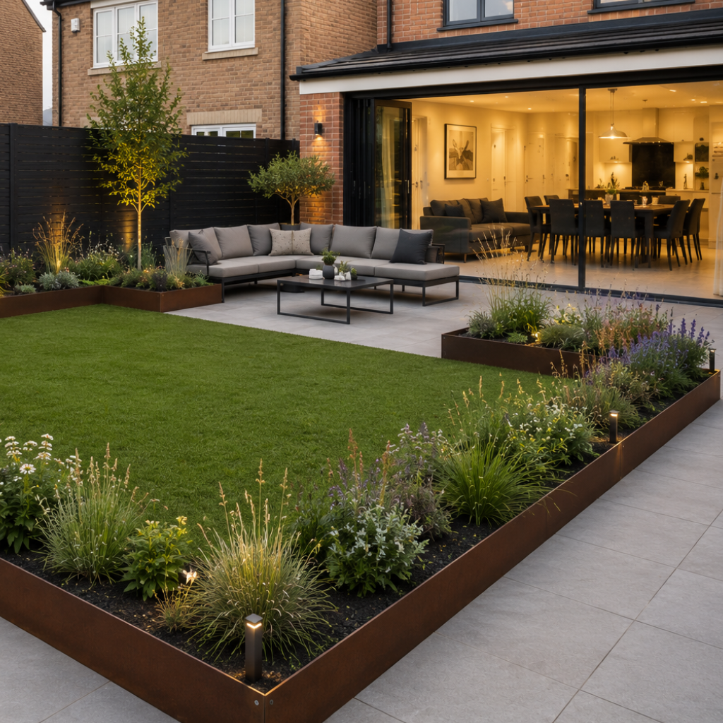 Contour Raised Bed Corten - 400mm High GardenEdgingOnline.com