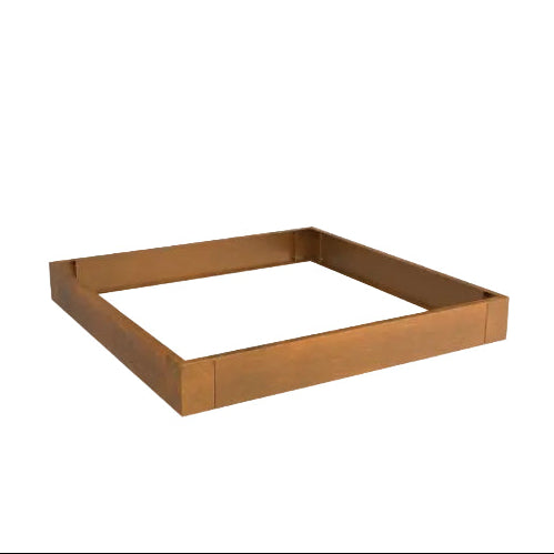 Linnear Sqaure Planter 300mm GardenEdgingOnline.com. Modular edge, retaining wall, garden border & edge, Corten steel, weathering steel planter tub.
