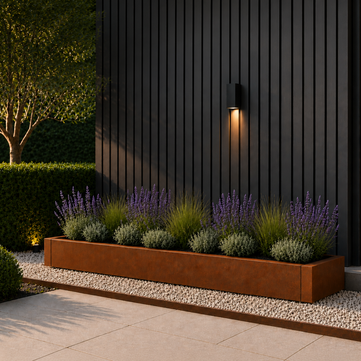 Corten steel 400mmm high planter