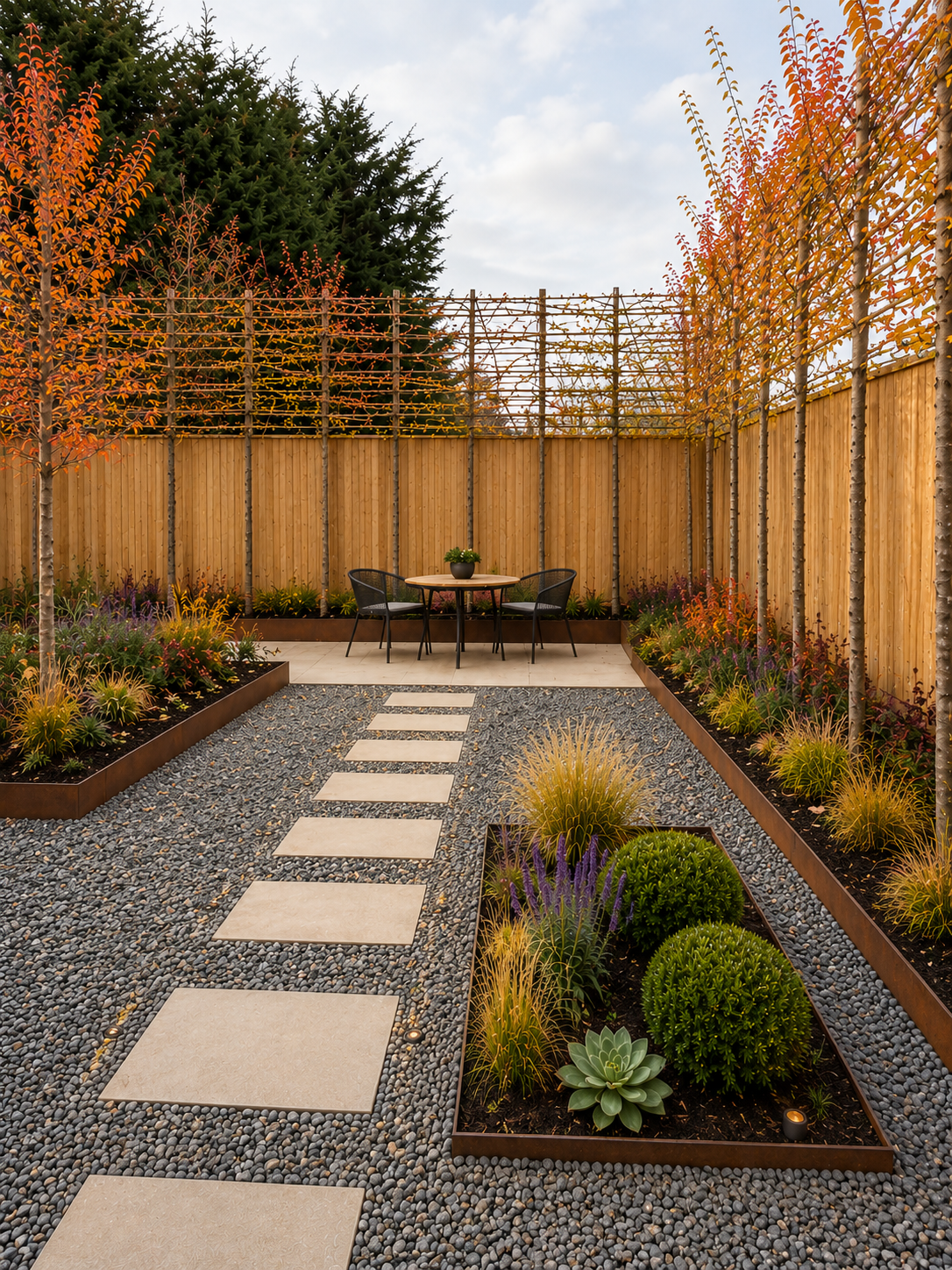 Contour Raised Bed  Corten -  300mm High GardenEdgingOnline.com. Raised bed for planter border and flower bed. High Corten Steel Garden Edging, creating boundary between soil, planting and gravel path. Lawn edge, garden border, flower beds, driveway raised edging. Metal, weathering steel, or powder coated steel.  Garden walkway, path and paving. Planter edge and retaining wall. Patio edge and garden walls.