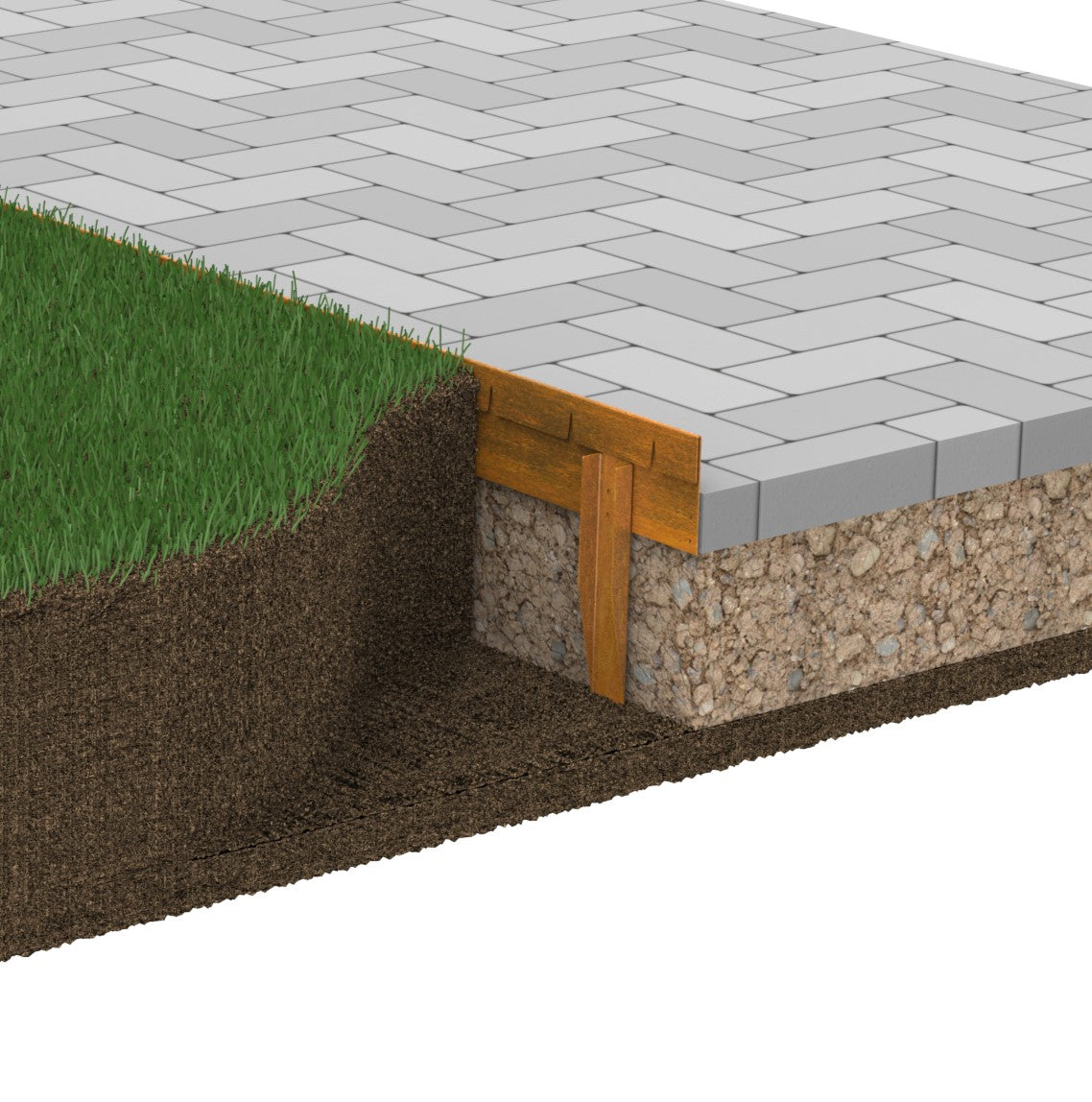 Groundline - Edge height 50mm GEO 50mm High Corten Steel Garden Edging, creating boundary between paving, and lawn. Lawn edge, garden border, flower beds, raised edging. Metal, weathering steel, mild steel or powder coated steel. 