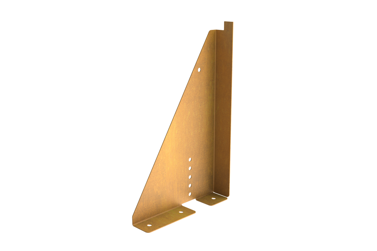 Contour - Triangle Support Kit GardenEdgingOnline.com for use with High Corten Steel Garden Edging, creating boundary between soil, planting and gravel path. Lawn edge, garden border, flower beds, driveway raised edging. Metal, weathering steel, or powder coated steel.  Garden walkway, path and paving. Planter edge and retaining wall. Patio edge and garden walls.