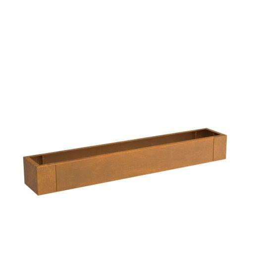 Linnear Rectangular 300mm Planter GardenEdgingOnline.com. Modular edge, retaining wall, garden border & edge, Corten steel, weathering steel planter tub.